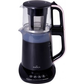 Karaca Demfit Cam Demlikli 1700 W Işıklı Plastik Gövdeli Pinkgold Çay Makinesi