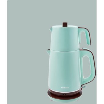 Homend 1736H Royaltea Çelik Demlikli 2000 W Çelik Gövdeli Su Yeşili Vintage Çay Makinesi