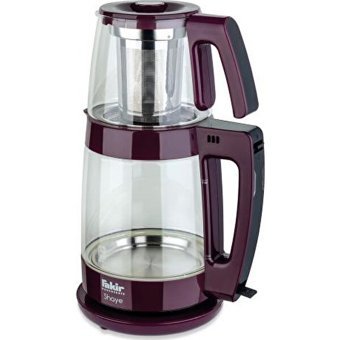 Fakir Shaye Otomatik Çelik Demlikli 1600 W Işıklı Çelik Gövdeli Mor Retro Çay Makinesi
