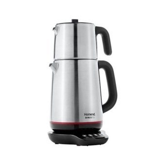 Homend 1708 Royaltea Konuşan Otomatik Çelik Demlikli 1800 W Çelik Gövdeli İnox Çay Makinesi