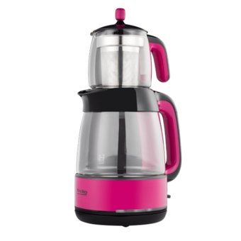 Beko BKK 2116 Cam Demlikli 1800 W Işıklı Çelik Gövdeli Pembe Çay Makinesi