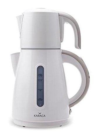 Karaca Daystar Çelik Demlikli 1500 W Işıklı Çelik Gövdeli Beyaz Çay Makinesi