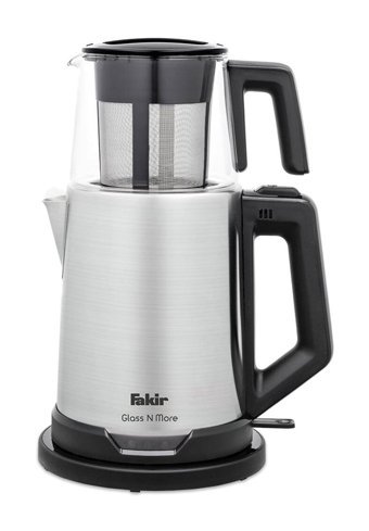 Fakir Glass N More Otomatik Çelik Demlikli 1650 W Işıklı Çelik Gövdeli Kırmızı Retro Çay Makinesi