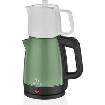 Ng Home Retro Plus Otomatik Porselen Demlikli 1600 W Işıklı Çelik Gövdeli Yeşil Retro Çay Makinesi