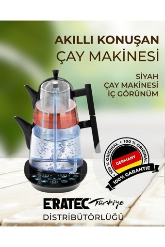 Eratec TM 53 Cam Demlikli 2200 W Işıklı Çelik Gövdeli Beyaz Retro Çay Makinesi