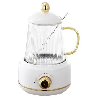 Linroup1 Cam Demlikli 1600 W Işıklı Plastik Gövdeli Beyaz Retro Çay Makinesi