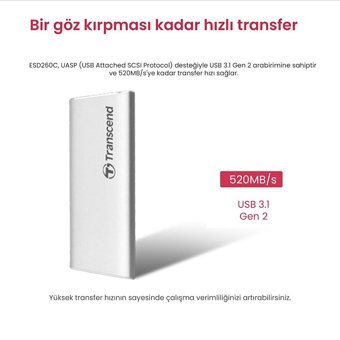 Transcend TS250GESD260C USB 250 GB M2 SSD