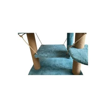 Nursoft Kule Çok Katlı İç Mekan Ahşap Kedi Evi Turkuaz