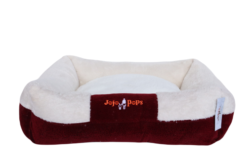 Jojo Pops Dikdörtgen İç Mekan Kumaş Kedi Evi Beyaz Bordo