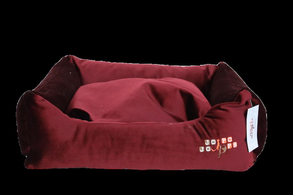 Jojo Pops No:5 Dörtgen İç Mekan Kumaş Kedi Evi Bordo