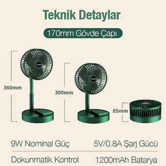Coofbe İyonizerli Masaüstü Vantilatör