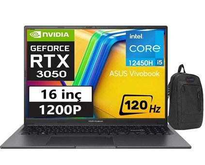 Asus Vivobook 16X K3605ZC-N1012W21 Harici GeForce RTX 3050 Intel Core i5 40 GB Ram DDR4 256 GB SSD 16 inç Full HD + Windows 11 Home Laptop