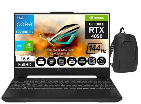 Asus TUF15 LP05003 Harici GeForce RTX 4050 Intel Core i7 16 GB Ram DDR4 2 TB SSD 15.6 inç Full HD FreeDos Laptop