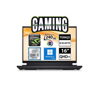 Dell G16 G76302401024H01 Harici GeForce RTX 4070 Intel Core i9 32 GB Ram DDR5 512 GB SSD 16 inç QHD+ Windows 11 Home Laptop