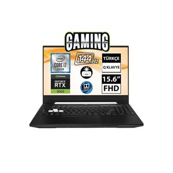 Asus TUF DASH F15 FX517ZM-HN073A5 Harici GeForce RTX 3060 Intel Core i7 64 GB Ram DDR4 512 GB SSD 15.6 inç Full HD FreeDos Gaming Notebook Laptop