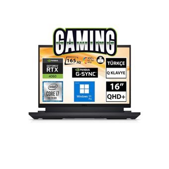 Dell G16 G167630005U14 Harici GeForce RTX 4060 Intel Core i7 64 GB Ram DDR5 1 TB SSD 16 inç QHD+ Windows 11 Pro Laptop