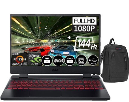 Acer Nitro 5 AN515-46 NHQGXEY00121 Harici GeForce RTX 3050 AMD Ryzen 5 16 GB Ram DDR5 2 TB SSD 15.6 inç Full HD Windows 11 Pro Gaming Notebook Laptop