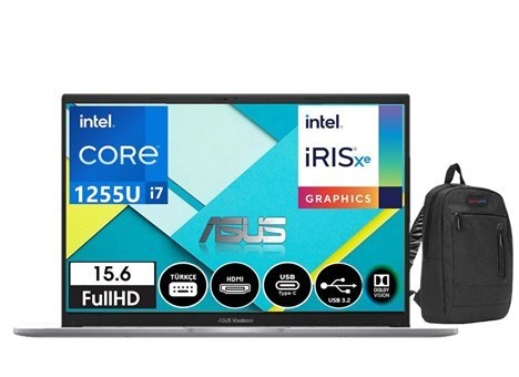 Asus Vivobook X1504ZA05 Dahili Intel Core i7 16 GB Ram DDR4 256 GB SSD 15.6 inç Full HD FreeDos Laptop