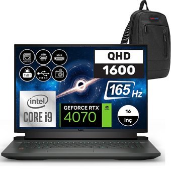 Dell G16 7630 G167630020WH09 Harici GeForce RTX 4070 Intel Core i9 64 GB Ram DDR5 2 TB SSD 16 inç QHD+ Windows 11 Home Gaming Notebook Laptop