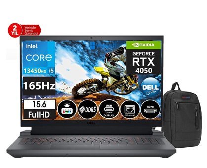 Dell G15 5530 G155530008WH16 Harici GeForce RTX 4050 Intel Core i5 64 GB Ram DDR5 512 GB SSD 15.6 inç Full HD Windows 11 Home Laptop