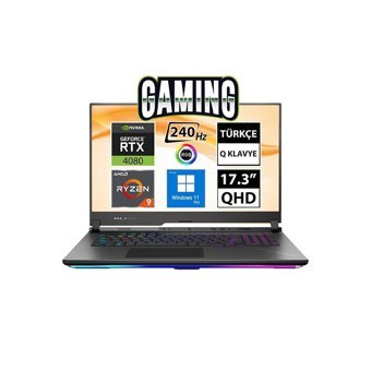 Asus Rog Strix Scar 17 G733PZ-LL062A7 Harici GeForce RTX 4080 AMD Ryzen 9 32 GB Ram DDR5 1 TB SSD 17.3 inç QHD Windows 11 Pro Gaming Notebook Laptop
