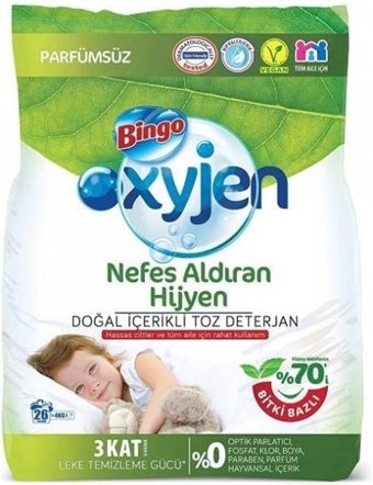 Bingo Oxyjen Renkliler ve Beyazlar İçin 26 Yıkama Toz Deterjan 4 kg