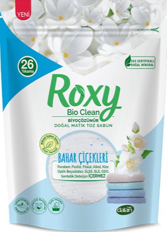 Dalan Roxy Bio Clean Bahar Çiçekleri Renkliler ve Beyazlar İçin 26 Yıkama Toz Deterjan 800 gr