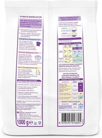 Hacı Şakir Granül Renkliler ve Beyazlar İçin 25 Yıkama Toz Deterjan 1 kg
