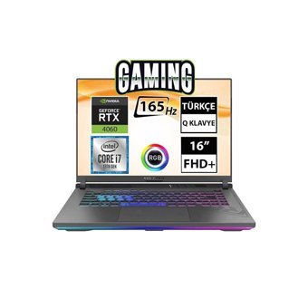 Asus Rog Strix G16 G614JV-N3159A9 Harici GeForce RTX 4060 Intel Core i7 64 GB Ram DDR5 1 TB SSD 16 inç Full HD + FreeDos Gaming Notebook Laptop