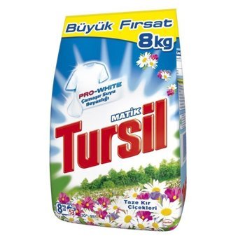 Tursil Matik Taze Kır Çiçekleri Beyazlar İçin 53 Yıkama Toz Deterjan 8 kg