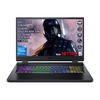 Acer Nitro 5 AN515-58 NH.QFSEY.002 Harici GeForce RTX 3070 Ti Intel Core i7 16 GB Ram DDR4 512 GB SSD 15.6 inç Full HD FreeDos Gaming Notebook Laptop