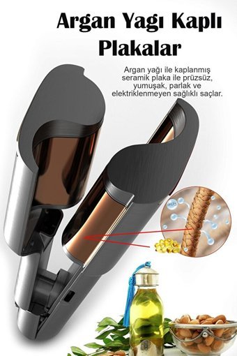 Hairens HRS 180 33 mm Argan Yağlı Seramik İyonlu Wag Saç Maşası