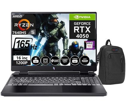 Acer Nitro 16 AN16-41 NHQLKEY00106 Harici GeForce RTX 4050 AMD Ryzen 5 32 GB Ram DDR5 2 TB SSD 16 inç Full HD + FreeDos Gaming Notebook Laptop