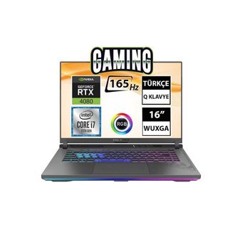 Asus Rog Strix G16 G614JZ-N3039A2 Harici GeForce RTX 4080 Intel Core i7 16 GB Ram DDR5 512 GB + 1 TB SSD 16 inç Full HD + FreeDos Gaming Notebook Laptop