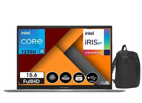 Asus Vivobook X1504ZA-BQ45030 Dahili Intel Core i5 40 GB Ram DDR4 512 GB SSD 15.6 inç Full HD Windows 11 Home Laptop