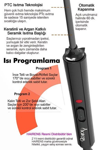 Hairens HRS 130 9 mm Seramik Saç Maşası