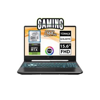 Asus TUF Gaming F15 FX506HF-HN030A5 Harici GeForce RTX 2050 Intel Core i5 16 GB Ram DDR4 512 GB SSD 15.6 inç Full HD FreeDos Gaming Notebook Laptop