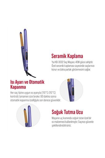 Yui KB 3032 13 mm Seramik Saç Maşası