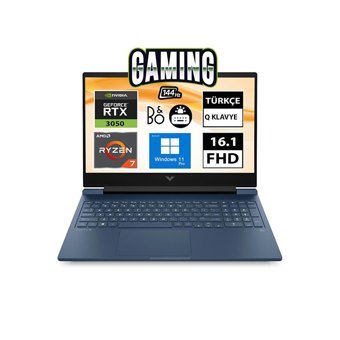 HP Victus 16-S0031NT 7Z596EA10 Harici GeForce RTX 3050 AMD Ryzen 7 16 GB Ram DDR5 1 TB SSD 16.1 inç Full HD FreeDos Gaming Notebook Laptop