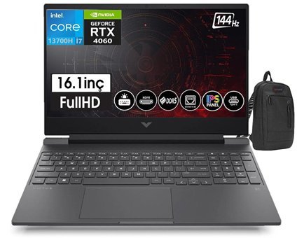 HP Victus Z7P637EA06 Harici GeForce RTX 4060 Intel Core i7 32 GB Ram DDR5 2 TB SSD 16.1 inç Full HD FreeDos Gaming Notebook Laptop