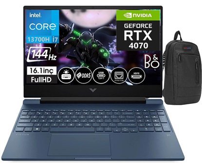 HP Victus 16-R0009NT 77P6K6EA17 Harici GeForce RTX 4070 Intel Core i7 16 GB Ram DDR5 1 TB SSD 16.1 inç Full HD FreeDos Gaming Notebook Laptop