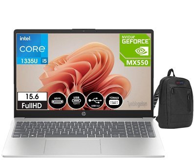 HP Laptop 15-FD0016NT 8898J7EA39 Harici GeForce MX 550 Intel Core i5 16 GB Ram DDR4 1 TB SSD 15.6 inç Full HD Windows 11 Pro Laptop