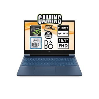 HP Victus 16-R0053NT 7P648EA06 Harici GeForce RTX 4050 Intel Core i5 16 GB Ram DDR5 512 GB SSD 16.1 inç Full HD FreeDos Gaming Notebook Laptop