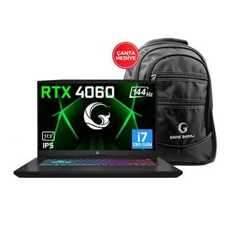 GAME GARAJ Slayer3 7XL-4060 C3 Harici GeForce RTX 4060 Intel Core i7 64 GB Ram DDR4 1 TB SSD 17.3 inç Full HD FreeDos Gaming Notebook Laptop