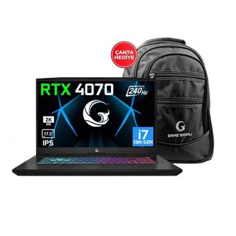GAME GARAJ Slayer3 QHD 10XL-4070 C2 Harici GeForce RTX 4070 Intel Core i7 32 GB Ram DDR4 1 TB SSD 17.3 inç QHD FreeDos Gaming Notebook Laptop