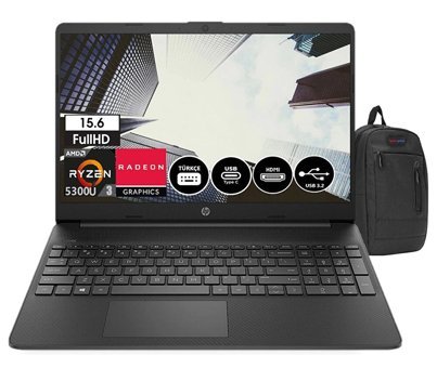 HP 15S-EQ2010NT HP4H0K2EA06 Dahili AMD Radeon Graphics AMD Ryzen 3 16 GB Ram DDR4 2 TB SSD 15.6 inç Full HD FreeDos Laptop