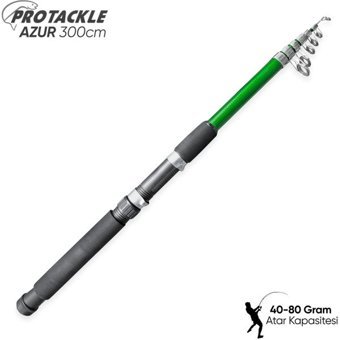 Teleskopik Olta Kamışı - Azur - 300CM - 40/80 gr - Yeşil - Protackle