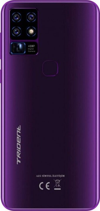 Trident A25 128 Gb Hafıza 6 Gb Ram 6.53 İnç 48 MP Ips Lcd Ekran Android Akıllı Cep Telefonu Mor