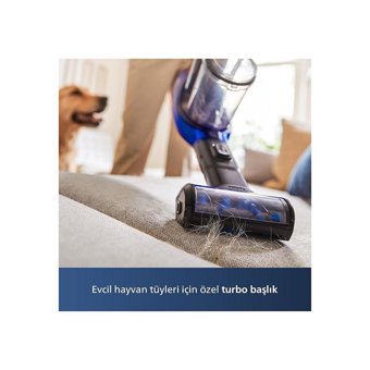 Philips XC7040/01 Hepa Filtreli 1000 W Şarjlı Dikey Süpürge Lacivert