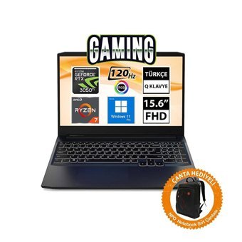 Lenovo IdeaPad Gaming 3 82K2023DTX12 GeForce RTX 3050 Ti AMD Ryzen 7 16 GB Ram DDR4 512 GB SSD 15.6 inç Full HD Windows 11 Pro Gaming Notebook Laptop